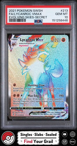 Lycanroc VMAX graded PSA 10 for sale on eBay