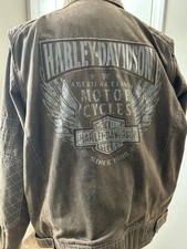Harley Davidson Genuine Motor Clothes Jacket Brown Cotton Blend XL