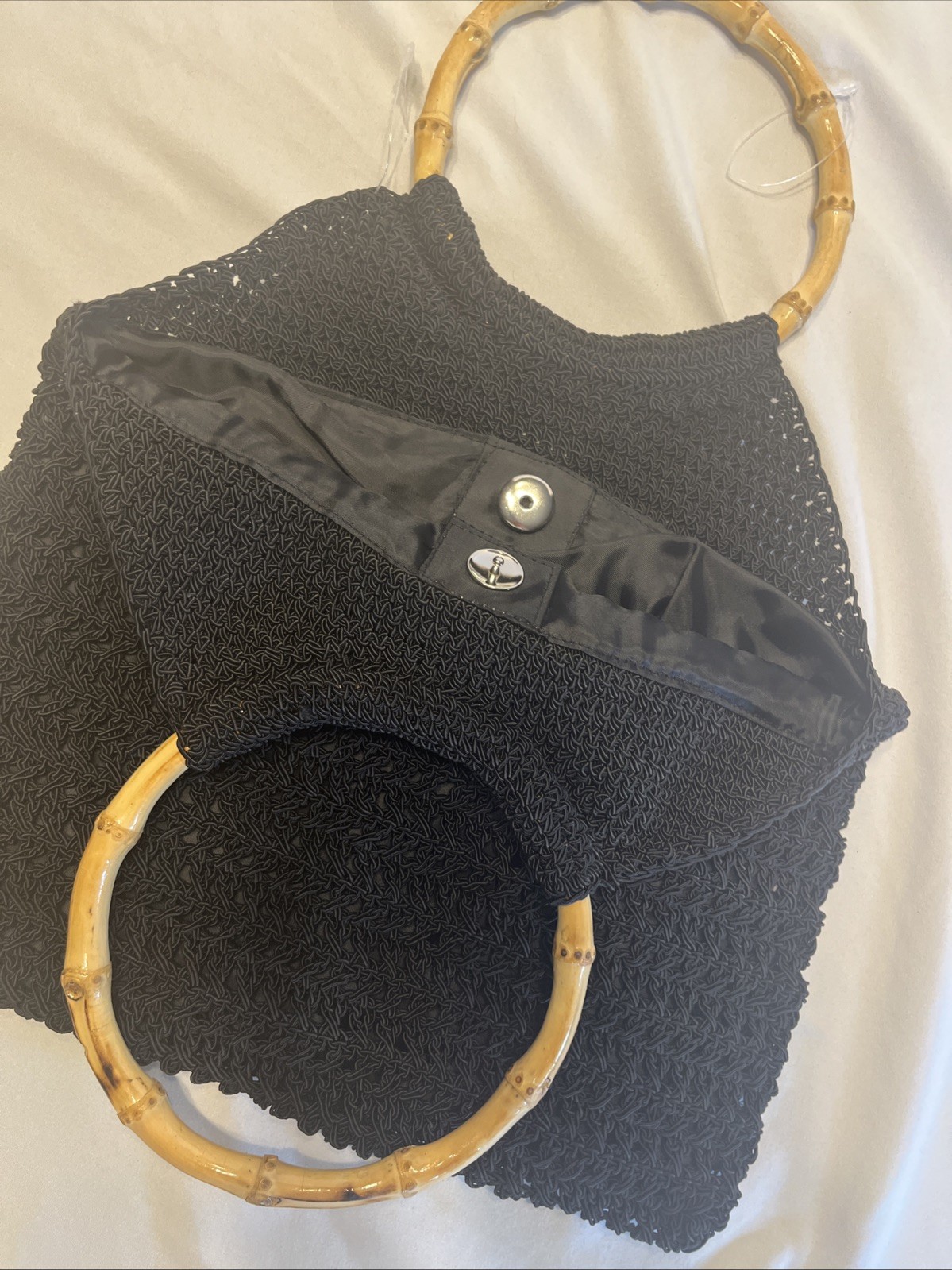 Chateau Macrame Black Patchwork Handbag Animal Pr… - image 15