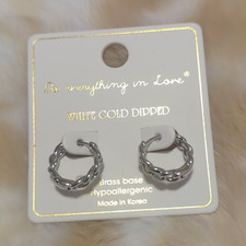Do Everything in Love White Gold Dipped Hoop ...