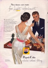 1957 - Pepsi Cola - Vintage Print Ad New Times New Refreshment - Wall Art