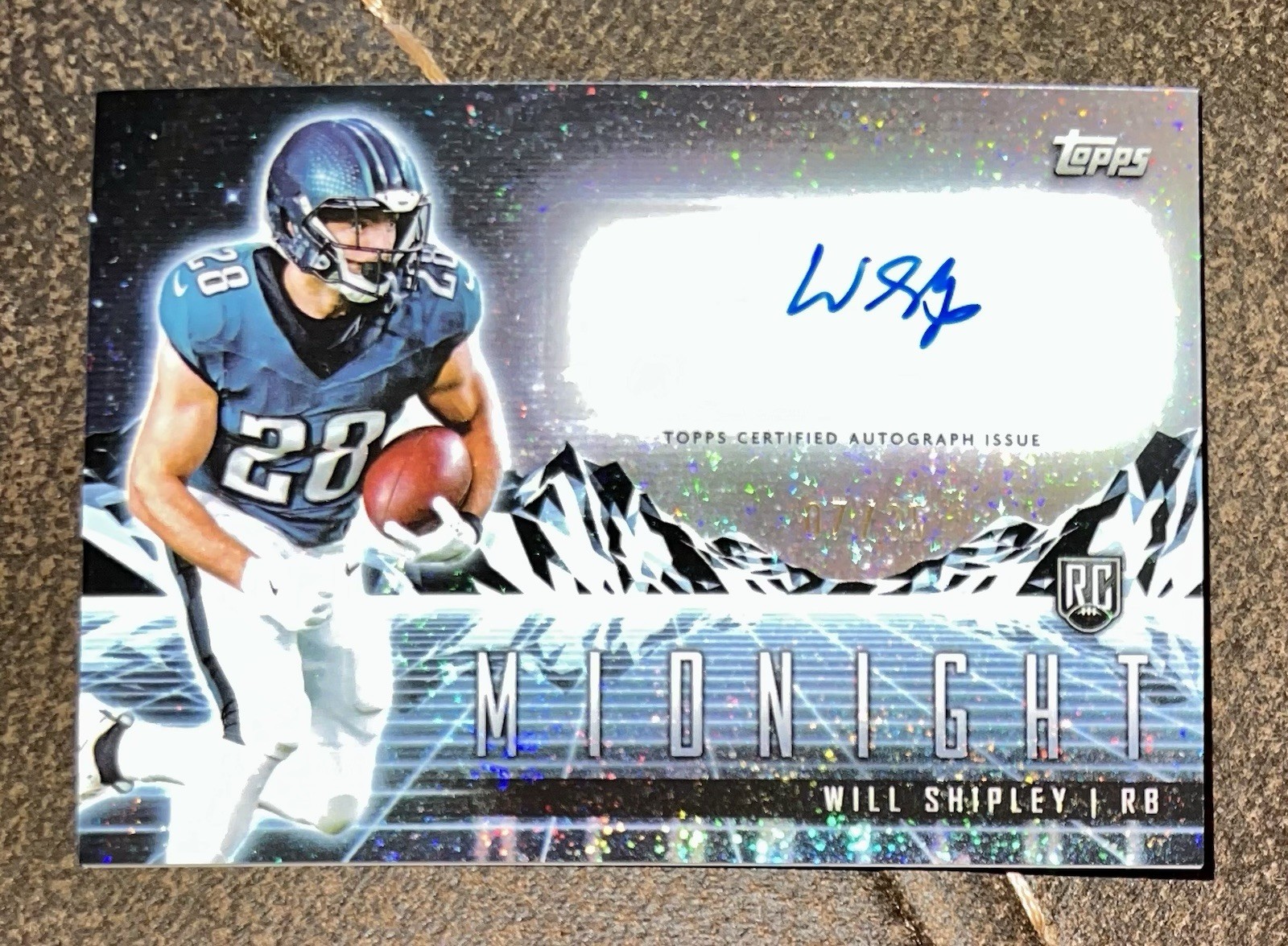 2024 Topps Midnight Will Shipley RC Auto #07/35 Philadelphia Eagles🔥