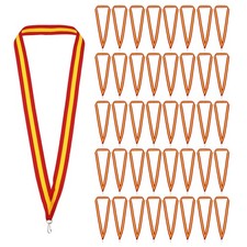 100 Pcs Award Neck Ribbons with Snap Clips Medal Lanyards Red/Yellow