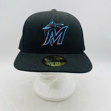 Miami Marlins Fitted Hat Size 7 1/4 New Era Authentic On-Field 59FIFTY Black