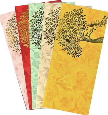 Pack of 25 Gold Foil Gift Envelopes for Money | Designer Shagun Lifafa