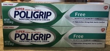 Poligrip Denture Adhesive Cream Super Strong Hold 2.4 Oz No Zinc EXP 10/26 12/26