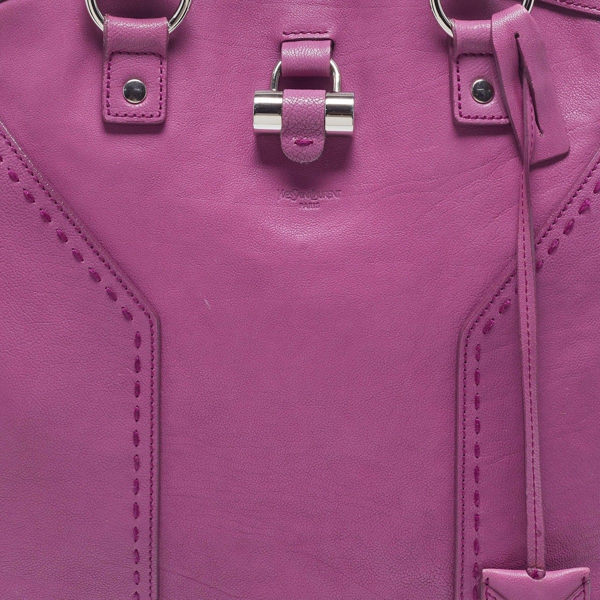 Saint Laurent Muse Oversized Magenta Leather Bag | eBay