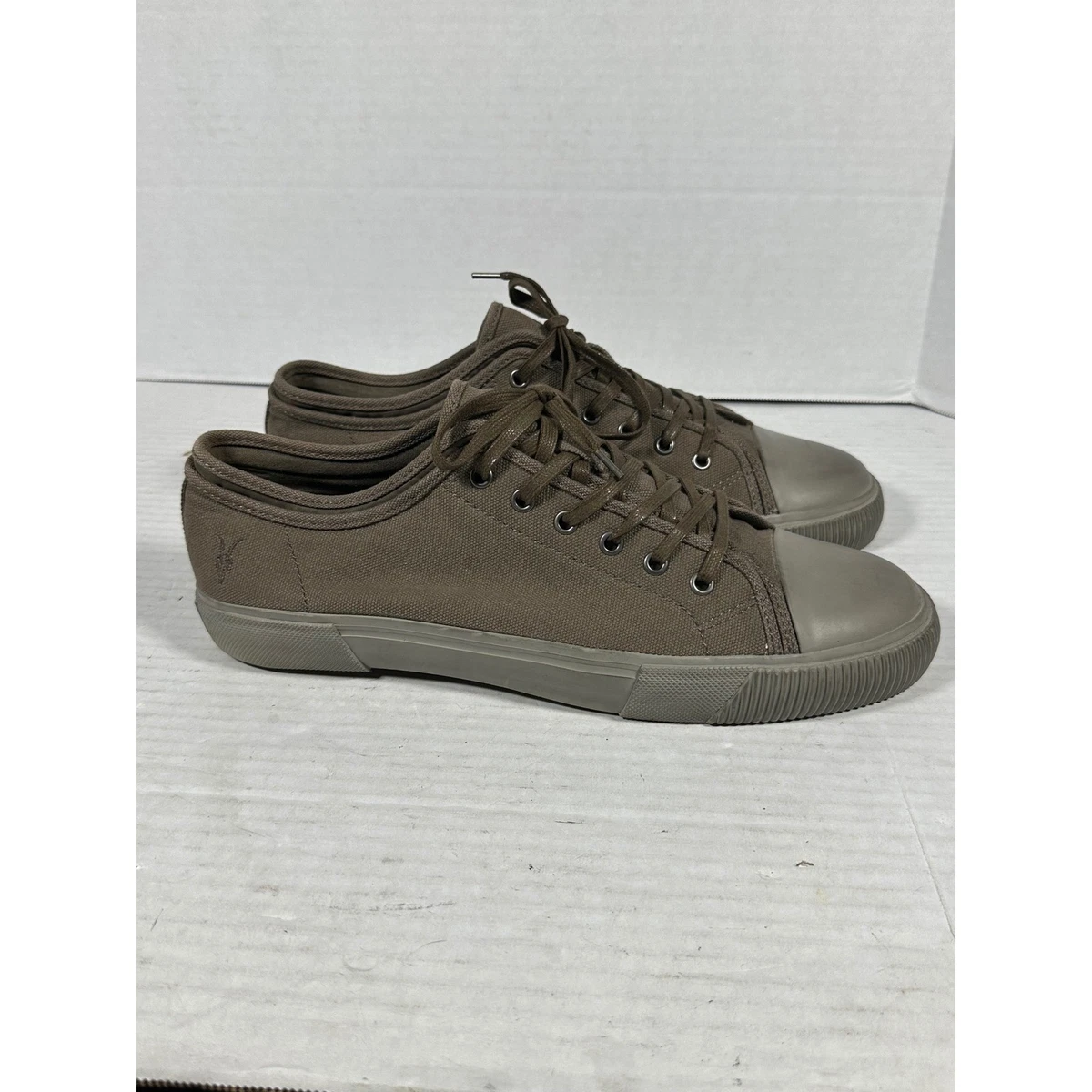 AllSaints Redd Suede Casual Olive Canvas Low-Top Pants Shoe Mens 12 all saints shoes products for sale | eBay main image 2