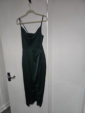 Brandnew I saw it First Satin Slip dress dark green size 8 