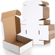 Gersoniel 100 Pcs Small Shipping Boxes, 6 x 6 x 2 Inches, White