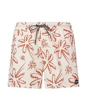 Oakley Men's M WHITE Hawaiian Deco Palms Hydrolix Textured Beach Swim Shorts