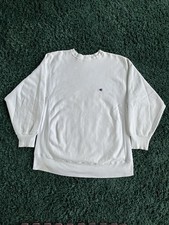 Vintage 80s Champion Reverse Weave Sweatshirt XXL Made In USA White Blank Stains