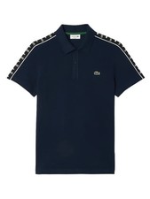 Lacoste Men's Logo Stripe Stretch Piqu  Polo Shirt in Navy Blue PH7398-51 166