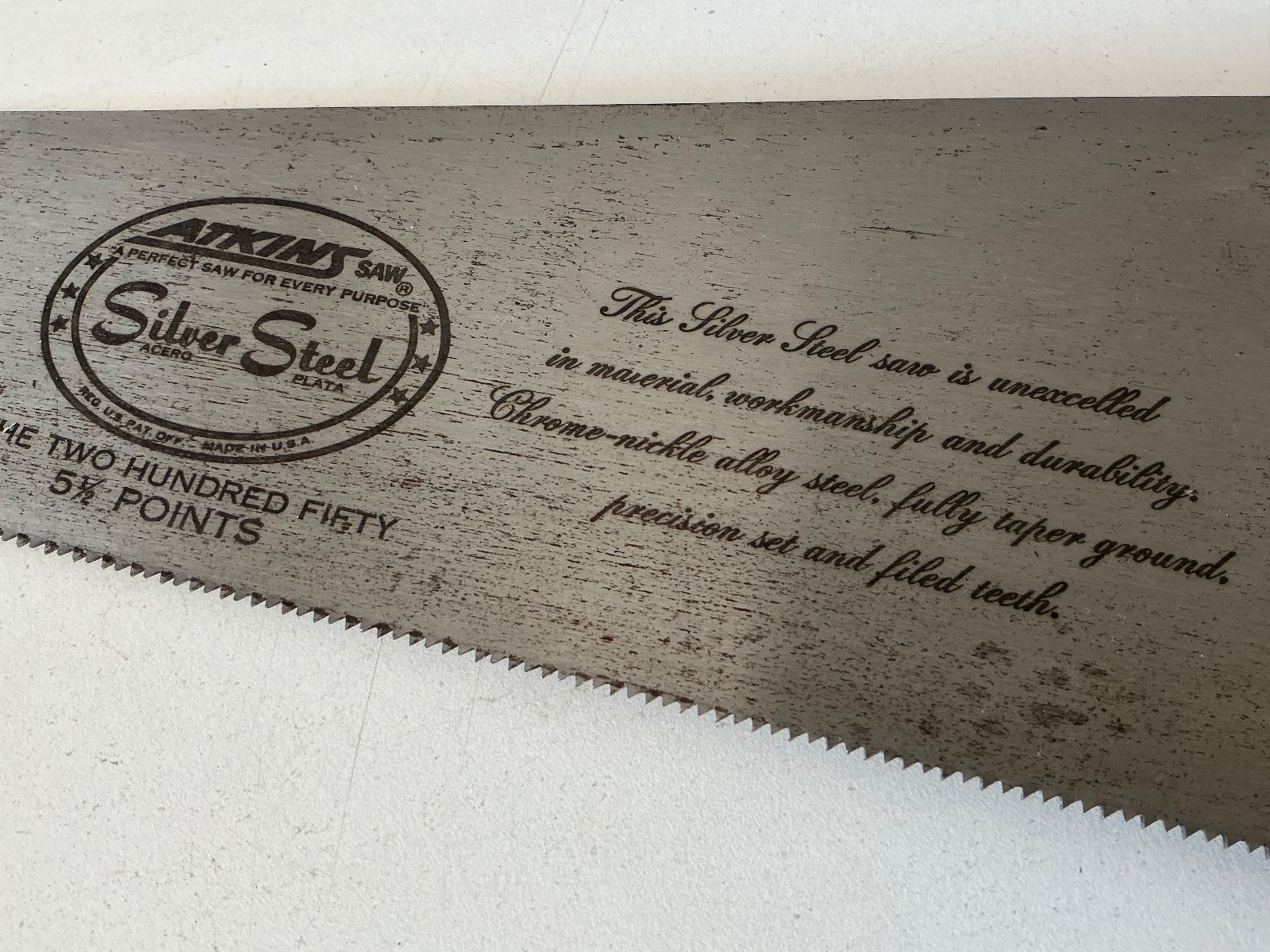 26" ATKINS Silver Steel Hand Saw .The 250 5.5TPII Is in Excellent  condition.