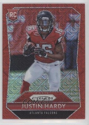 2015 Panini Prizm Rookies Red Mojo Prizm 68/99 Justin Hardy #254 Rookie RC fm0