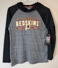 Washing Redskins Long Sleeve Hoodie Tee Shirt NFL Team Apparel Football NWT