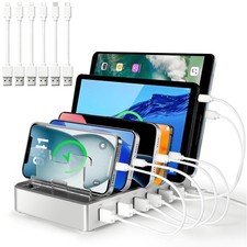 300W Fast Charging Station for Multiple Devices, 6 Port USB Charging Hub, Uni...