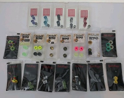 Lot of 20 Vtg Hot Topic Morbid Metals Liquid Glass Plugs Tunnels 00g 10mm NIP
