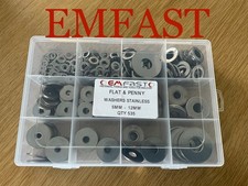 m5 - m12 Flat & Penny Washer stainless Steel Assortment Box Assorted Selection