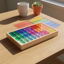 Crystal Cube Blocks Colorful Touchable Color Board Even Edges for Classroom