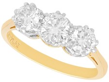 1.53ct Diamond and 18ct Yellow Gold Trilogy Ring Antique Circa 1935