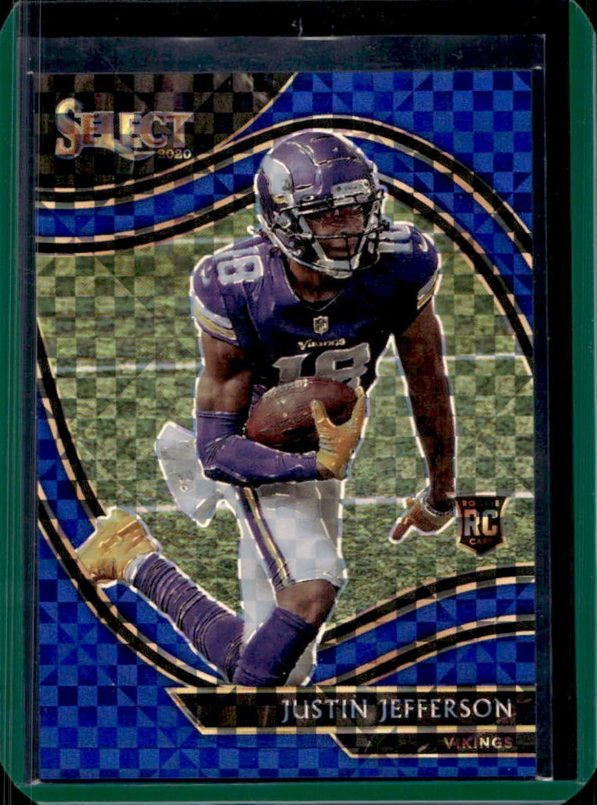 2020 Select Justin Jefferson RC Blue Prizm Field Level #6/49 Vikings