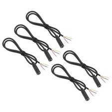 5pcs 3.5mm Female Jack 1/8" TRS 3 Plug 32.5mm 28AWG Pole Cable, 9.8inches