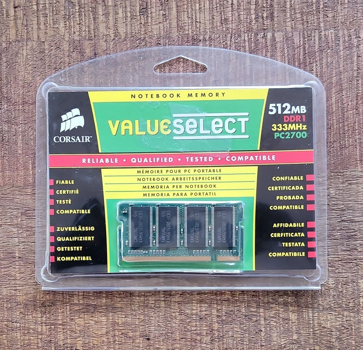 Corsair PC-2700 (DDR-333) Bus Speed DDR1 SDRAM Computer Memory