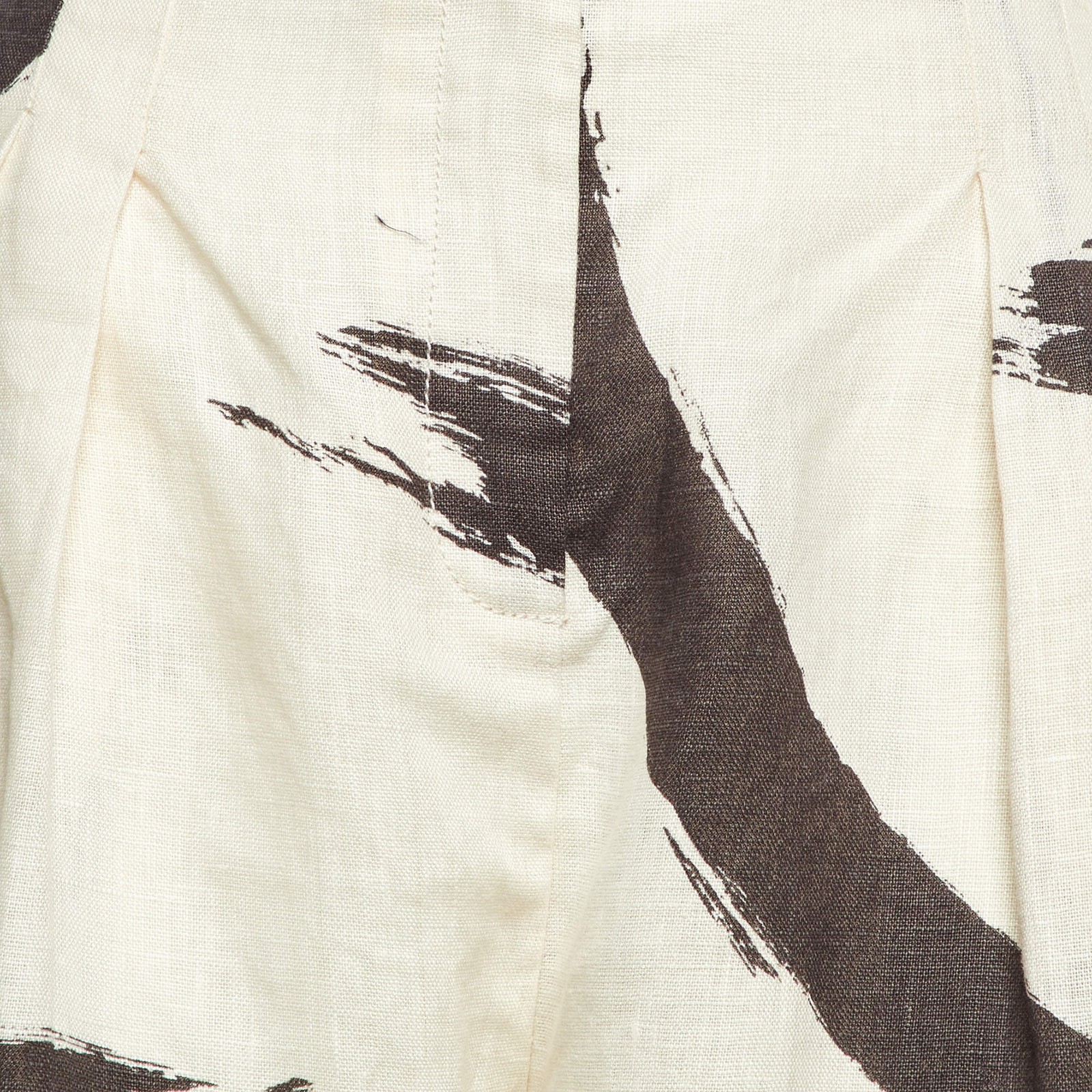 Zimmermann BeigeBlack Printed Linen Trousers S