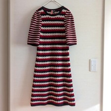 CHANEL, knit dress, size 34, cashmere, striped, short-sleeved,Multicolor, Used