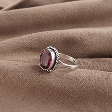 Rhodolite Gemstone 925 Sterling Silver Jewelry Handmade Ring Gift For Girlfriend