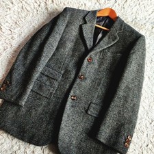 MARGARET HOWELL × Harris Tweed Tailored Jacket Dark Gray M-L blazer tweed wool