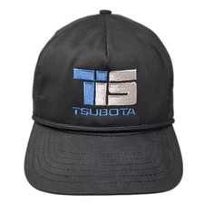 TIS Tsubota 5 Panel Black Hat One Size Rope Detail Green Underbrim Made in USA
