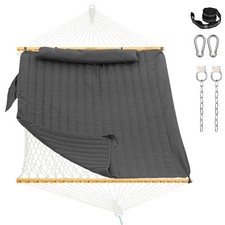 Lazy Daze Hammocks Rope Hammock with Pad, Spreader Bar, Carabiners, Tree Stra...