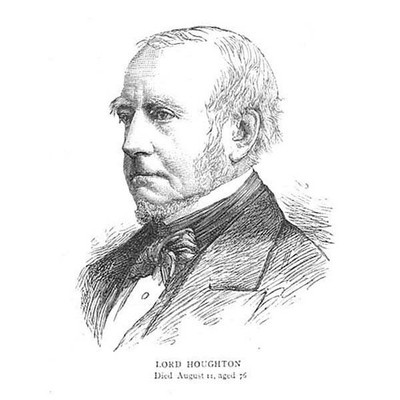 RICHARD MONCKTON MILNES Lord Houghton - antiker Druck 1885