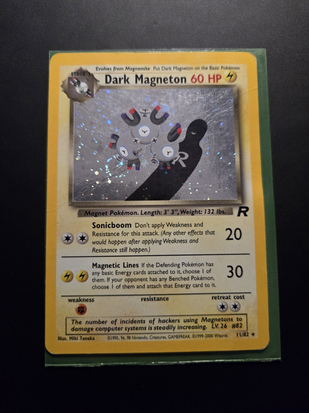 Pokémon Dark Magneton Holo Card 11/82 Team Rocket DAM