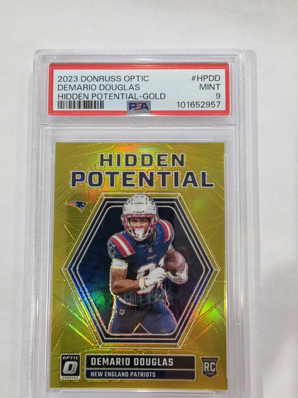 Demario Douglas Panini Donruss Optic Hidden Potential #HPDD Gold
