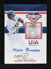 2017 Panini USA Baseball Stars & Stripes Buttons /8 Gabe Briones #48 Auto 0i76