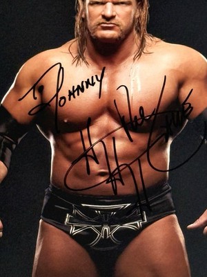 WWE TRIPLE H P-1037 SIGNED 8X10 ORIGINAL RARE PROMO PHOTO