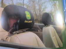 JOHN DEERE Tractor EMBROIDERED CAR AUTO TRUCK SET OF TWO 2  HEADREST COVERS