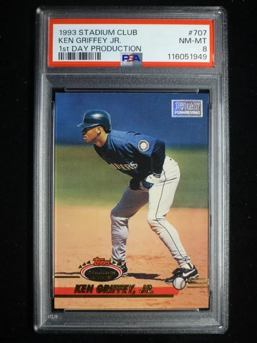 1993 Stadium Club Ken Griffey Jr. #707 1st Day Production Mariners PSA 8 NM-MT