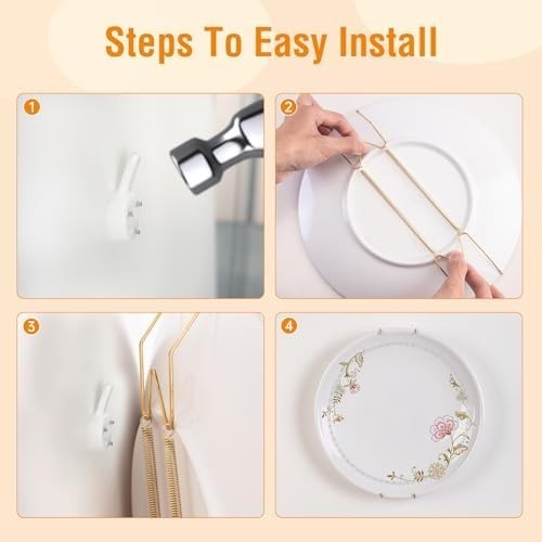 Plate Hangers for Wall for 6-8 inch 6 Pack Gold - FREE SHIPPING USA