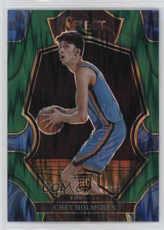 2022 Panini Select Premier Level Green Shock Prizm Chet Holmgren Rookie RC 13hf