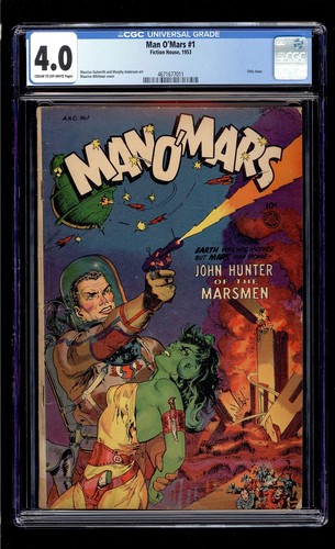 Man O'Mars #1 1953 CGC 4.0 VG C/OW High Definition Scans**