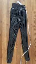 HOUSE OF CB Haridan Black Vynil Pleather High Waisted Leggings Pants XS NWT NEW