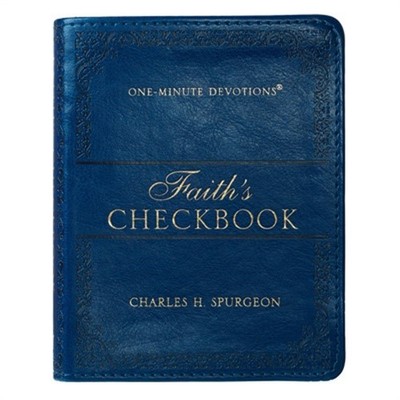 Lux-Leather Blue - Faith's Checkbook - One Minute Devotions (Leather / Fine Bind