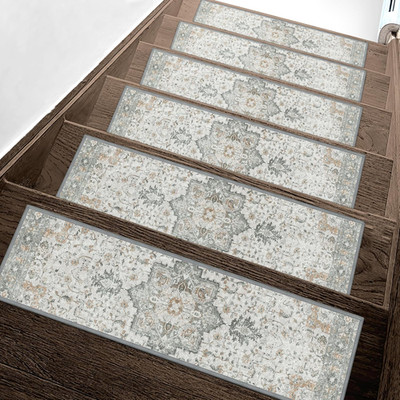 Non Slip Stair Treads for Wooden Steps 15PCS - 8''X30'' Indoor Safety Carpet, Edgi