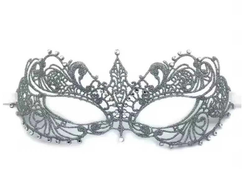 Sexy 50 Shades of Grey Black / Gold Lace Half Eye Mask Party Sensual Adult - Image 4 of 4