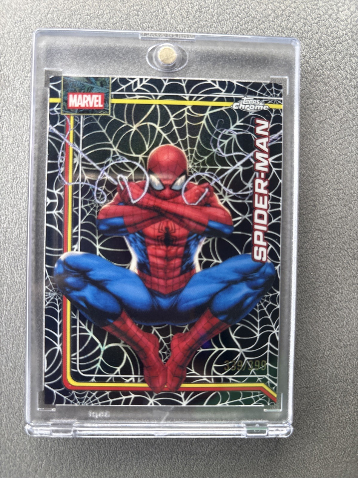 2026 Topps Chrome Marvel Comics Spider-Man #163 Spider-Web Refractor SP /399 view 2