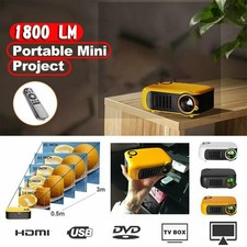   A2000 Mini Miniature Children Movie Projector 1080P Home Theater Yel US Plug